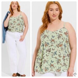 Torrid Cami Sophie Butterfly Print Chiffon Swing Tank Top Plus Size 2 2X 18 20